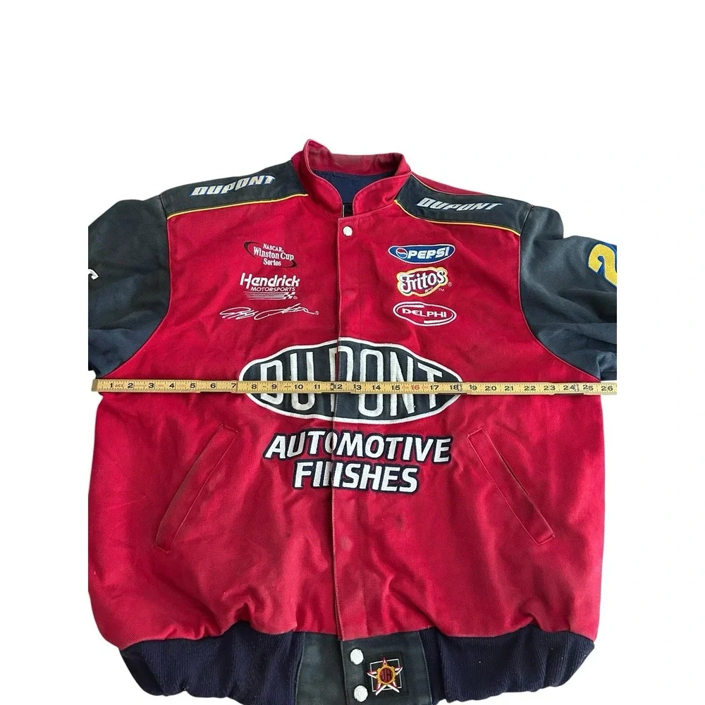 Authentic Nascar Jeff Gordon #24 Flame Dupont Jacket 'JH Design' Red  XL